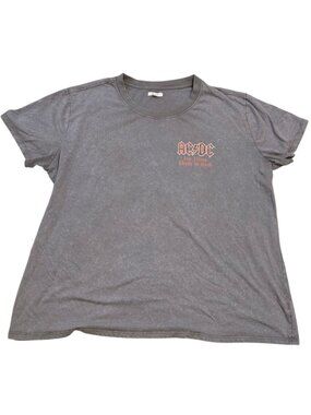 Maurices AC/DC 1982 World Tour T Shirt XXL Gray Distressed Graphic Tee Womens
